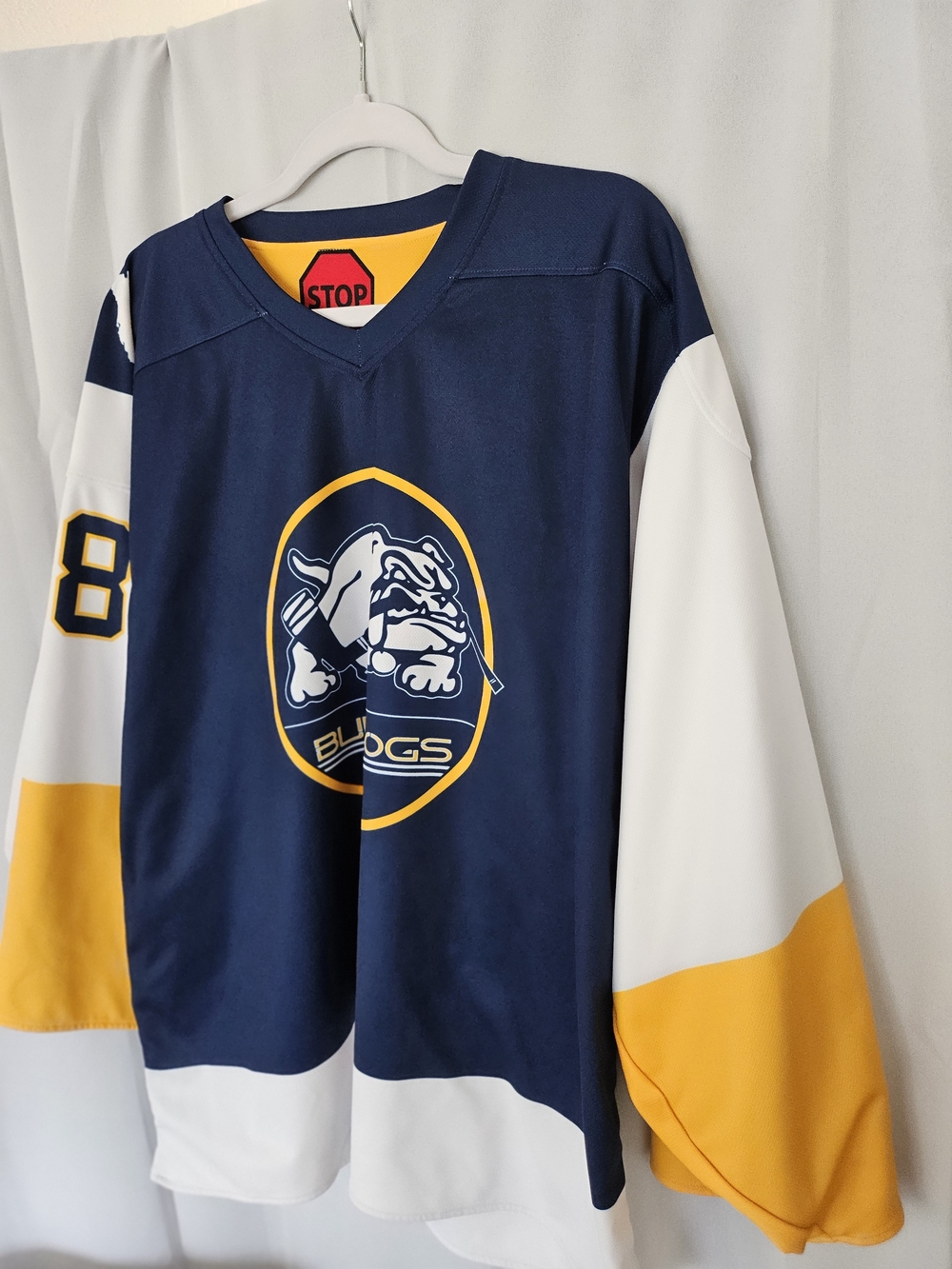 JOG Bulldogs Goalie Hockey Jersey XL- 52 Navy White Gold #38 Central Florida... - Picture 3 of 3